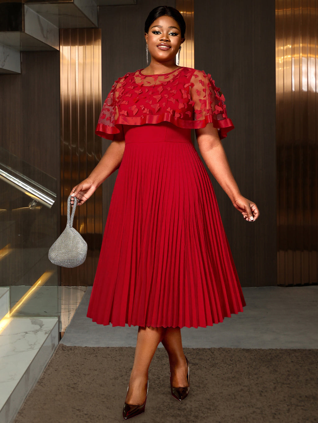 Plus Size Mesh Bow Wedding Dress with Shawl