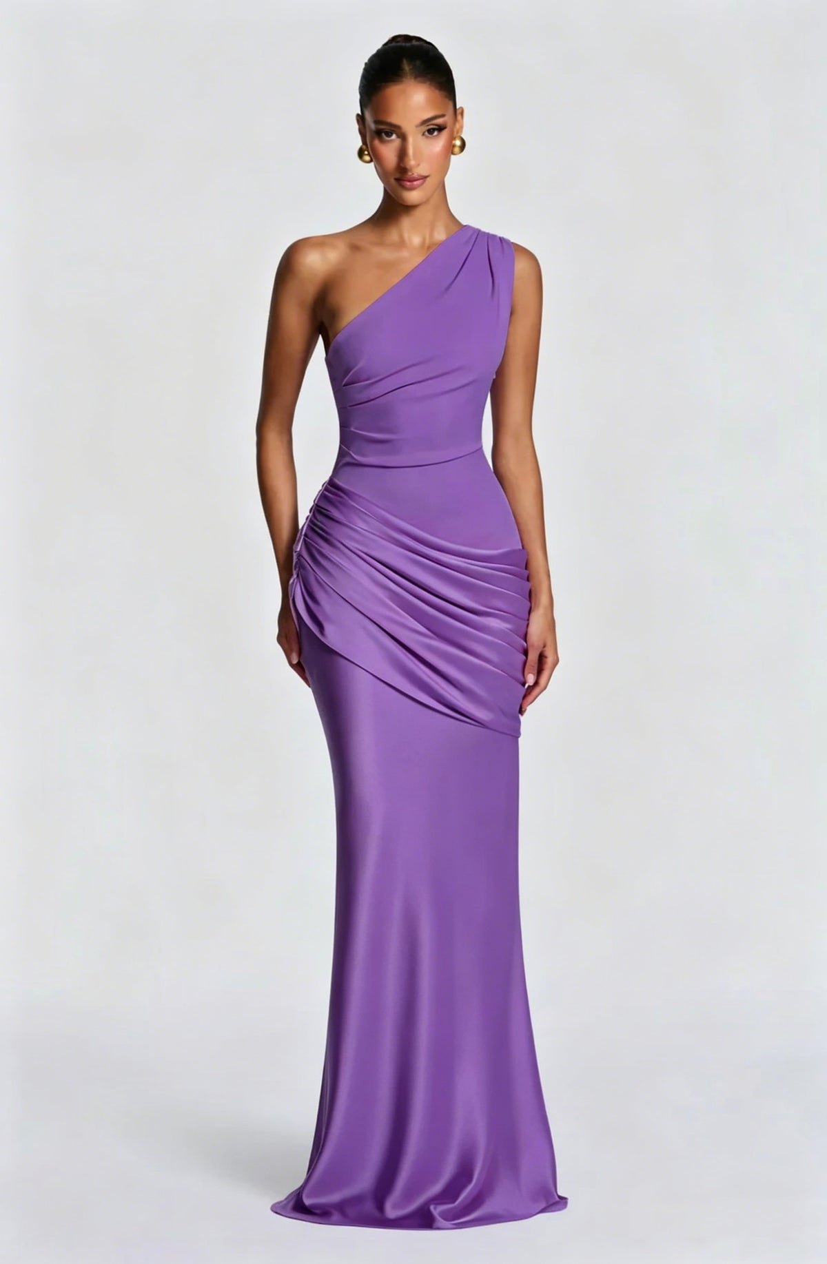 One Shoulder Satin Mermaid Dress