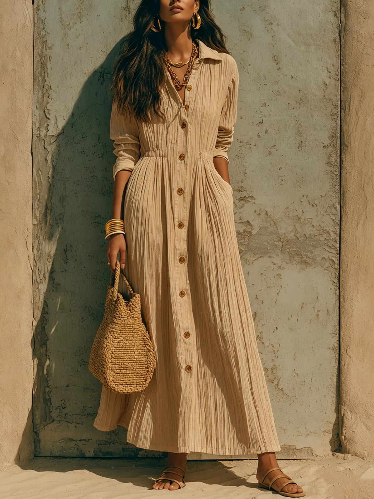 Women's Elegant Solid Color Long Dress