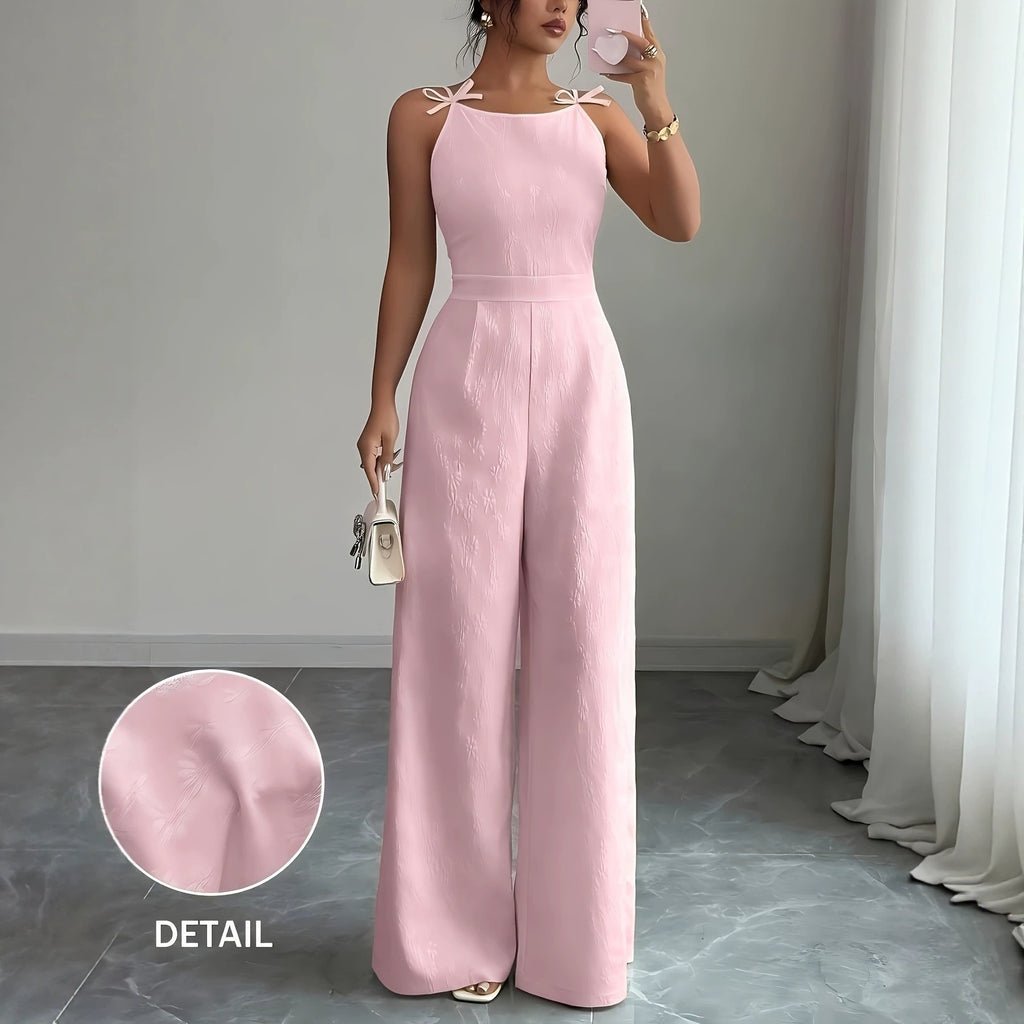 Cross-Border Jacquard Strap Jumpsuit