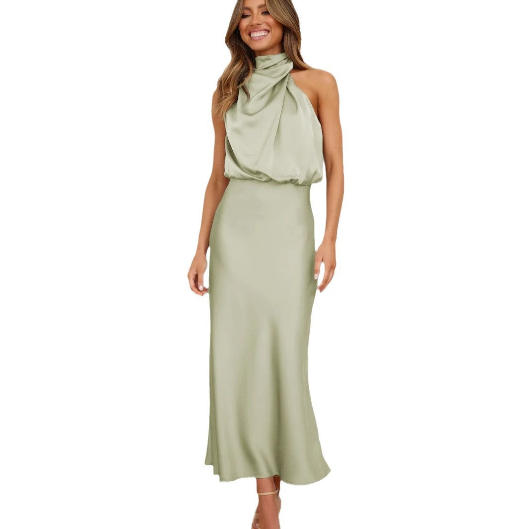 Sleeveless Satin Evening Dress