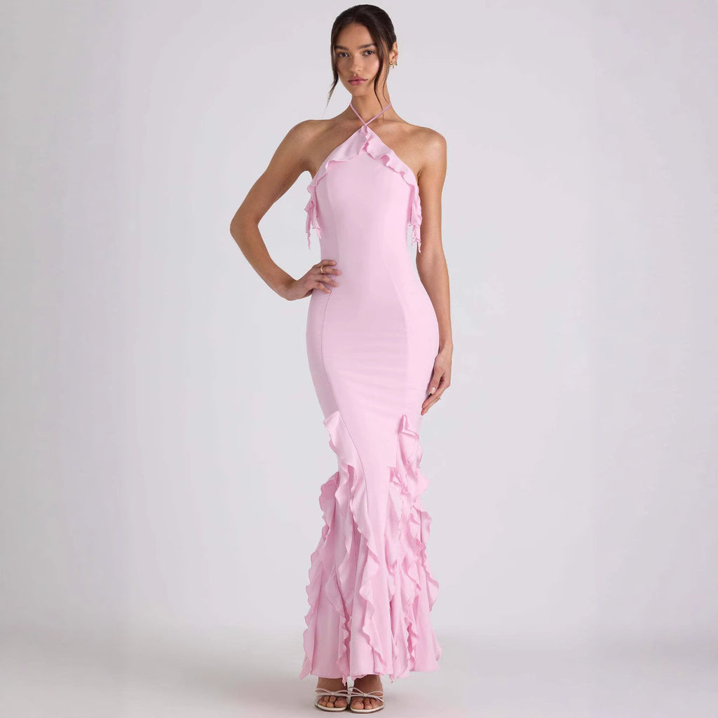 Pleated evening gown