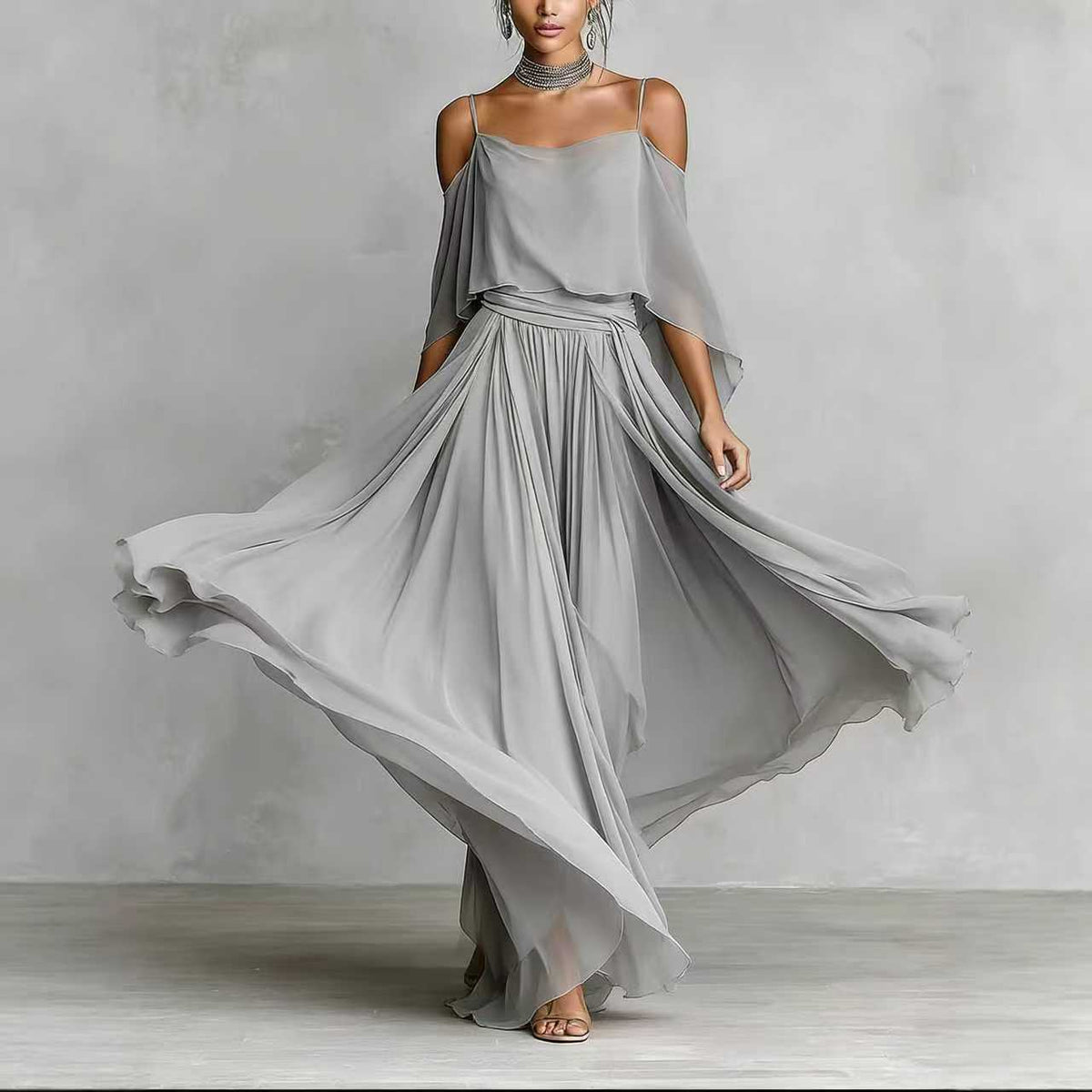 Sleeveless Hollow-Out Neckline Loose Dress