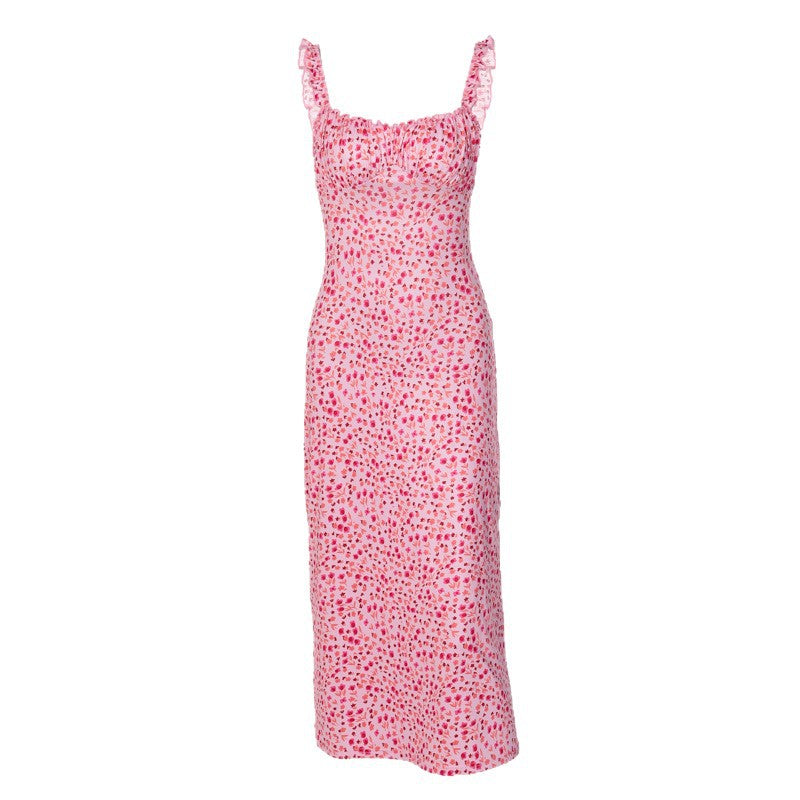 Floral Suspender Skirt Dress