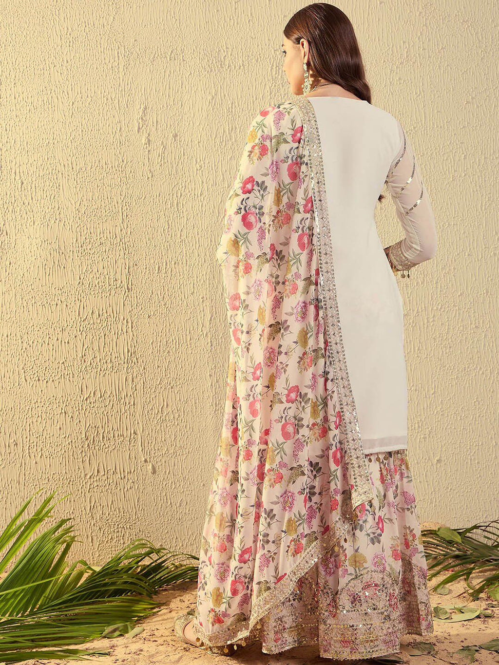 Indian Embroidered Georgette 3-Piece Sari / Saree