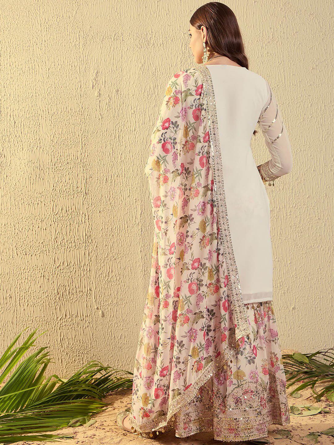 Indian Embroidered Georgette 3-Piece Sari / Saree