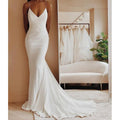 French Style V-Neck Fishtail Wedding Dress