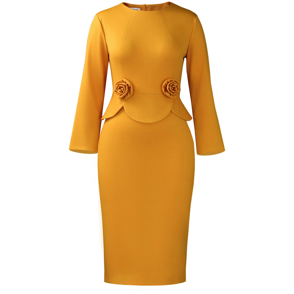 Solid Color Stereo Flower Dress
