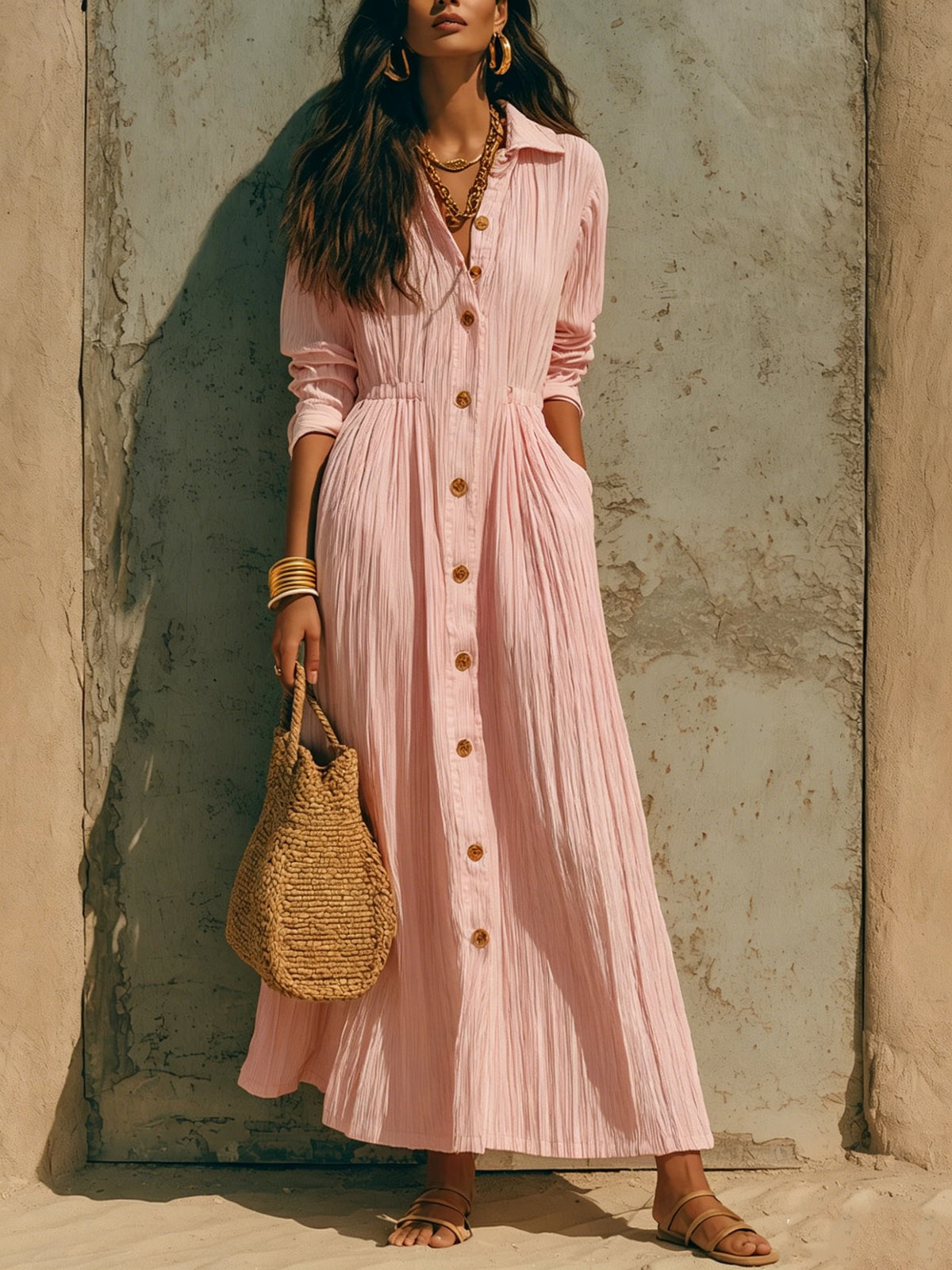 Women's Elegant Solid Color Long Dress