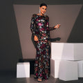 Elegant Sequin Long Sleeve Evening Dress