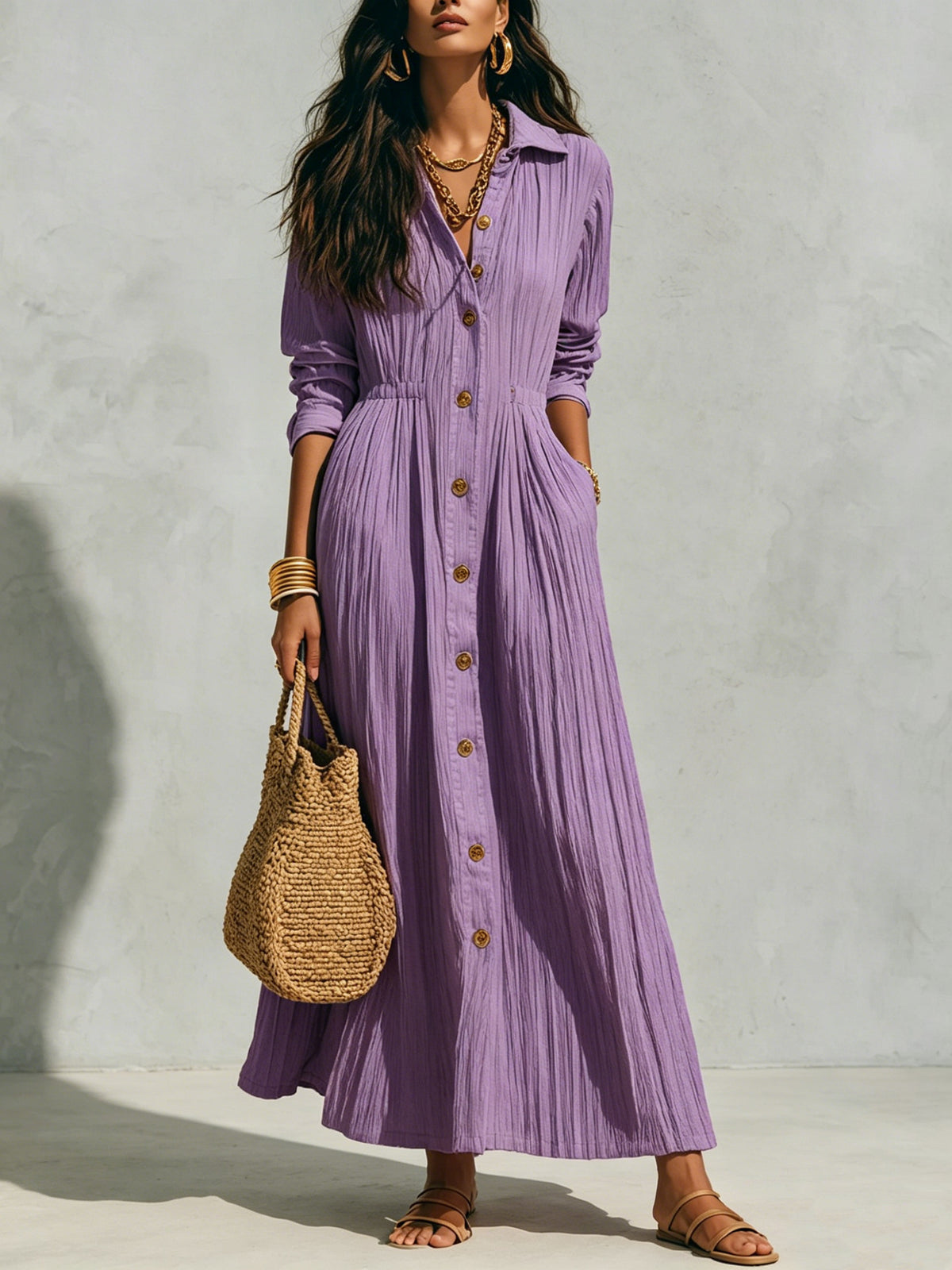 Women's Elegant Solid Color Long Dress