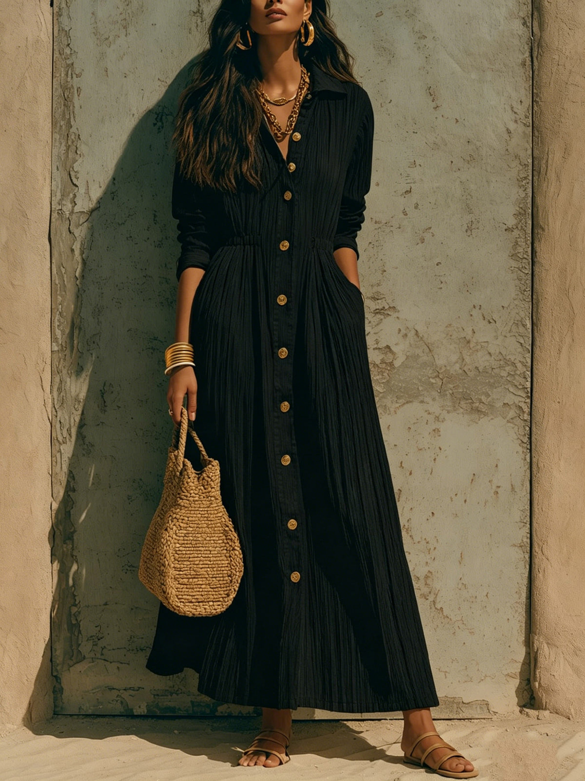 Women's Elegant Solid Color Long Dress