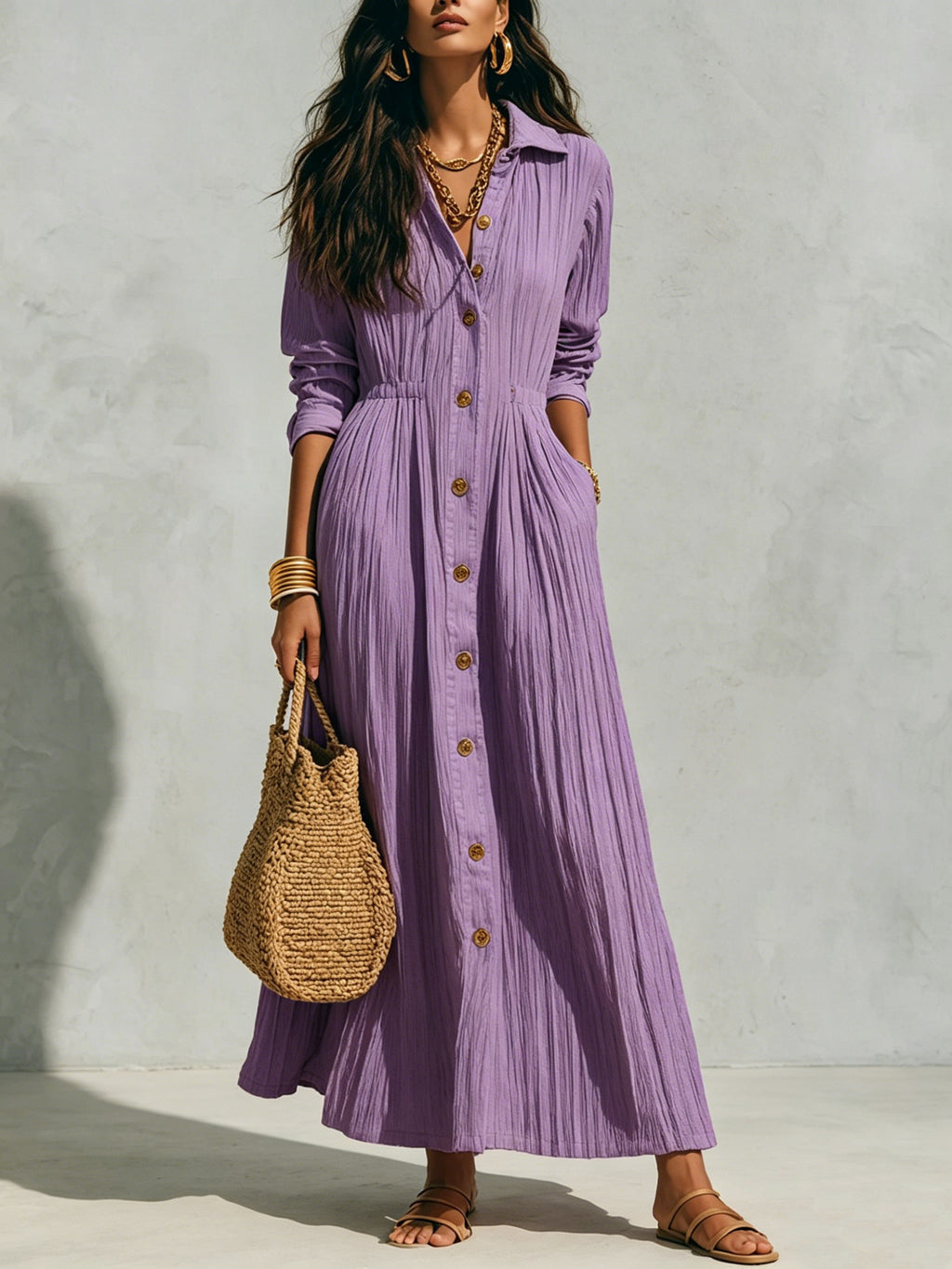 Women's Elegant Solid Color Long Dress