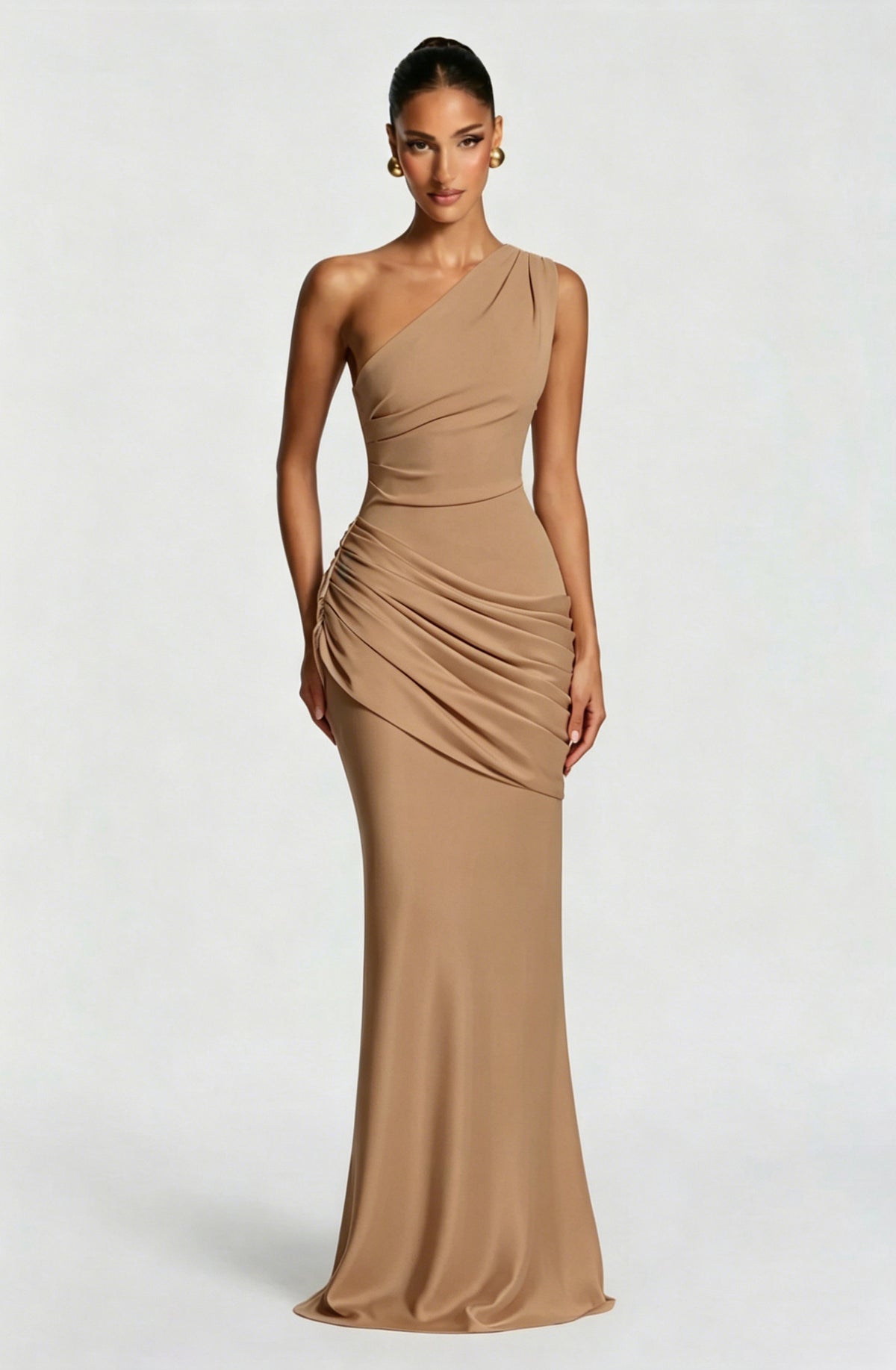 One Shoulder Satin Mermaid Dress