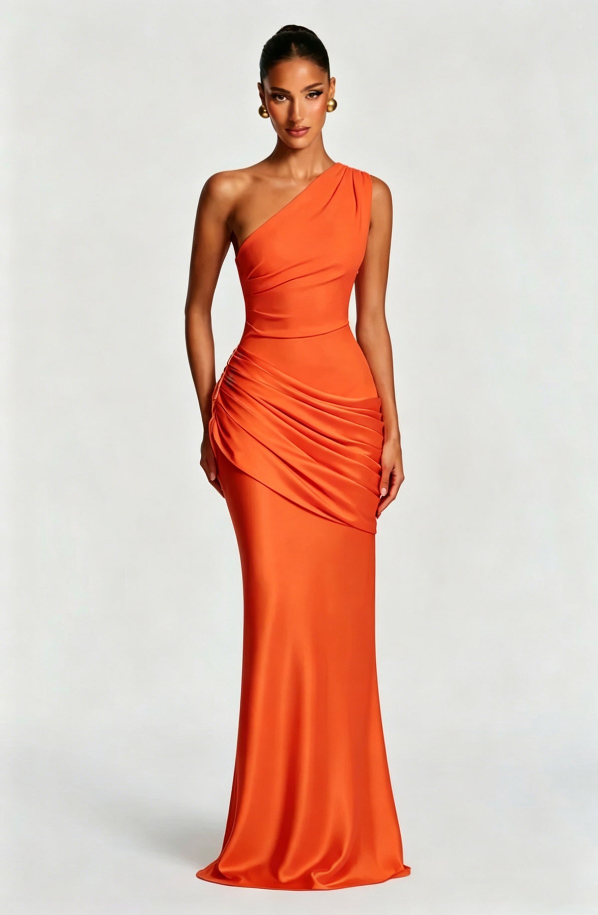One Shoulder Satin Mermaid Dress