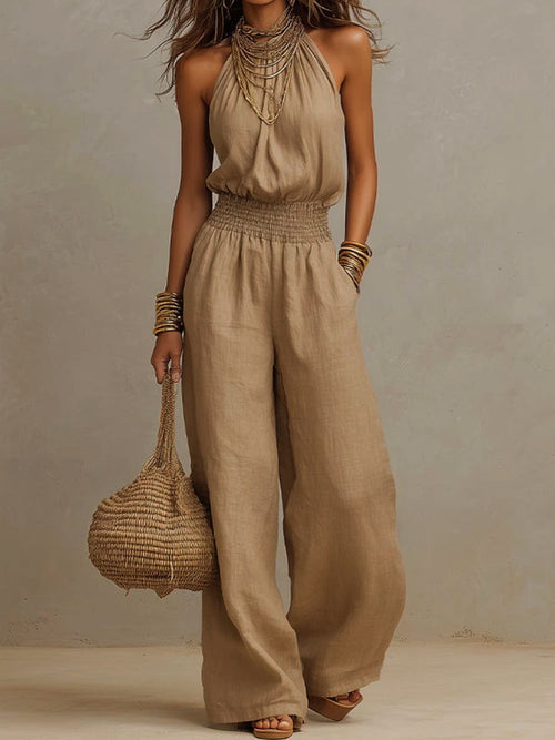 Backless one-piece pants