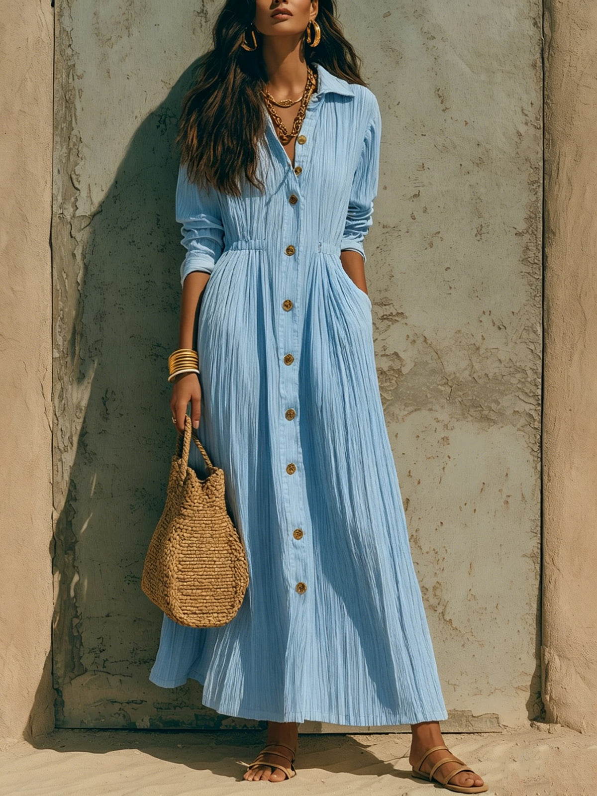Women's Elegant Solid Color Long Dress