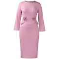 Solid Color Stereo Flower Dress
