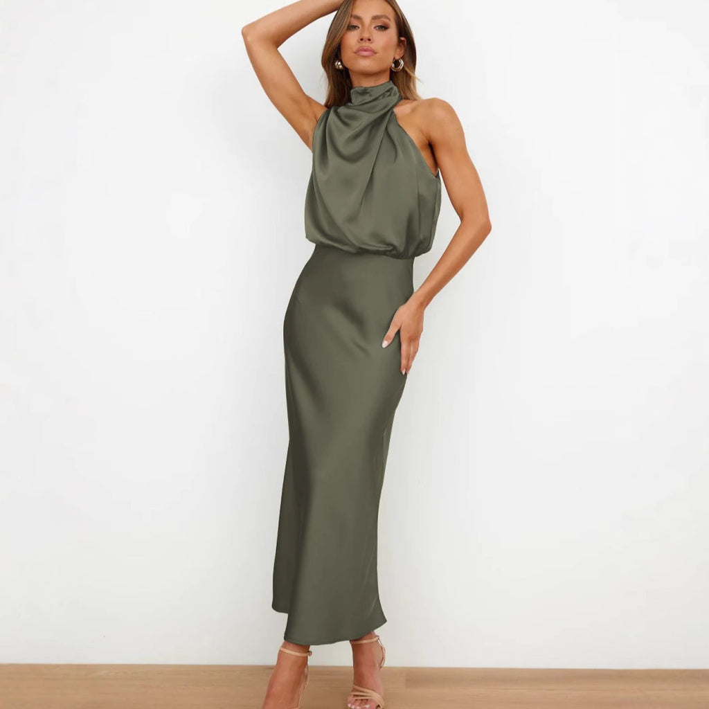 Sleeveless Satin Evening Dress