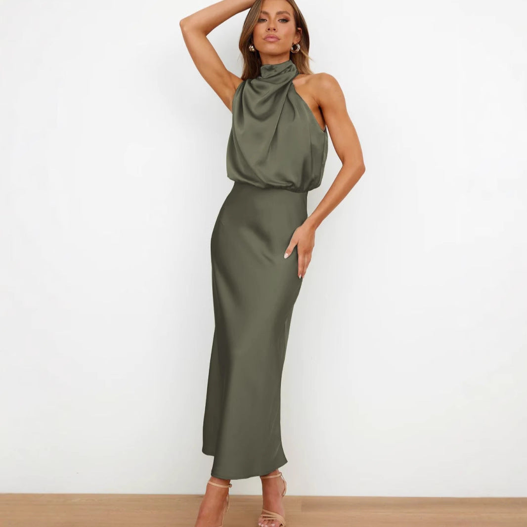 Sleeveless Satin Evening Dress