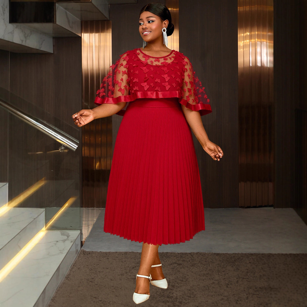 Plus Size Mesh Bow Wedding Dress with Shawl